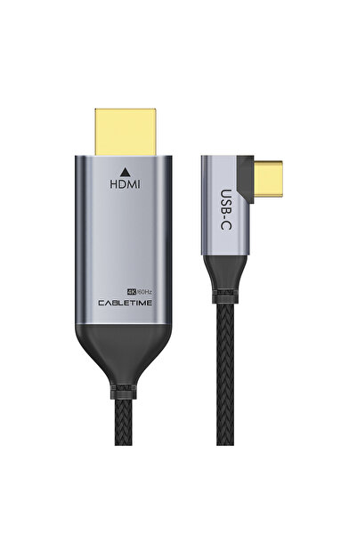 Choice 1.8m 90 Degree CABLETIME USB C to HDMI Cable 4K@60Hz Aluminum Alloy Sh...