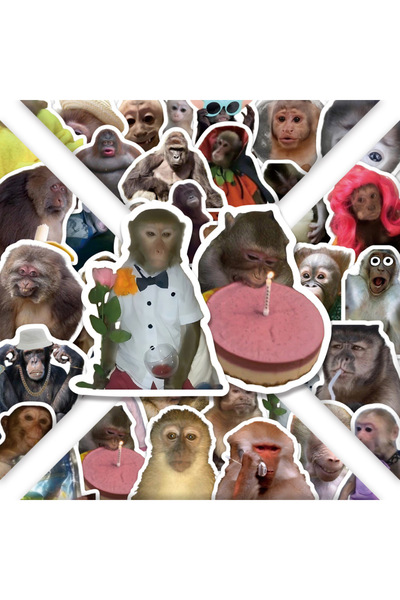 Choice 54Pcs 54Pcs Monkey Meme Stickers Funny Cartoon Graffiti Stickers Decor...