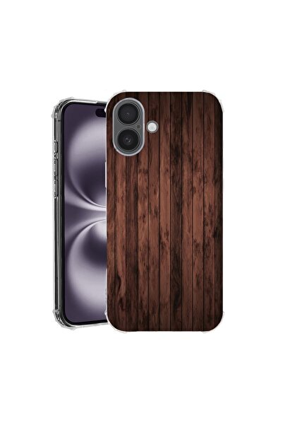 bestcase Калъф за Apple iPhone 16, Удароустойчив 1.5ММ, Орехово дърво, Защита...