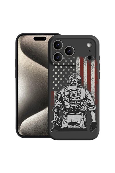 bestcase Husă pentru Apple iPhone 17 Pro cu Design Soldat American, Silicon P...