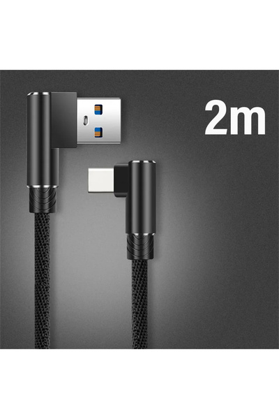Choice4 كابل شحن سريع من نوع USB إلى Type C من VIKEFON باللون الأسود بطول 2 م...