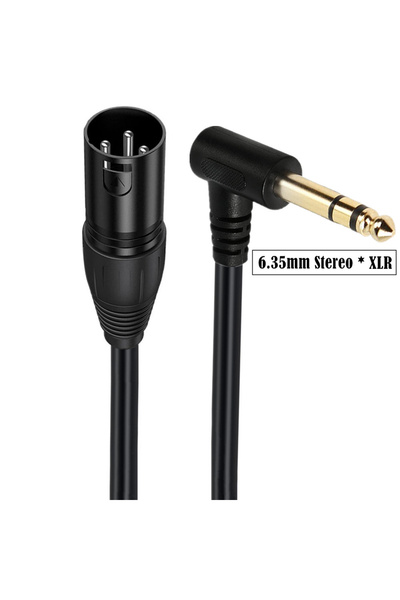 Choice1 0.5m 6.35mm Stereo Male 90 Degree Right Angle 1/4 Inch TRS to XLR Mal...