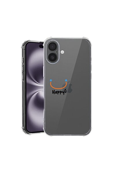 bestcase Husa pentru Apple iPhone 16, Anti Shock 1.5MM, Be Happy, Rezistenta ...