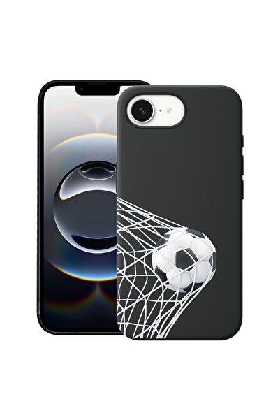 bestcase Калъф за Apple iPhone 16e, Премиум тънък силиконов 1.2ММ, Футбол - Г...