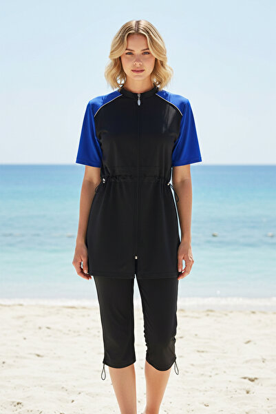 Remsa Mayo Μαγιό με κοντό μανίκι και κάλυψη μπροστά, ημικλειστό, με σχέδιο αλ...