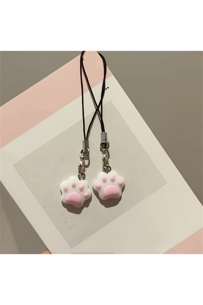 Choice1 2Pcs Cute Cat Paw Phone-Shaped Pendant, Bag Accessory Pendant, Keycha...
