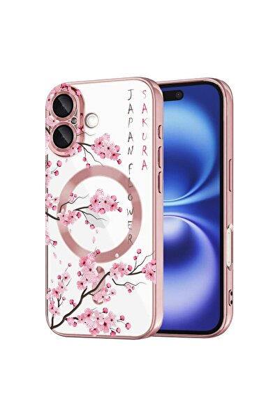 bestcase Πολυτελής Θήκη MagSafe, Συμβατή με Apple iPhone 16 Plus, Ανθισμένα Δ...