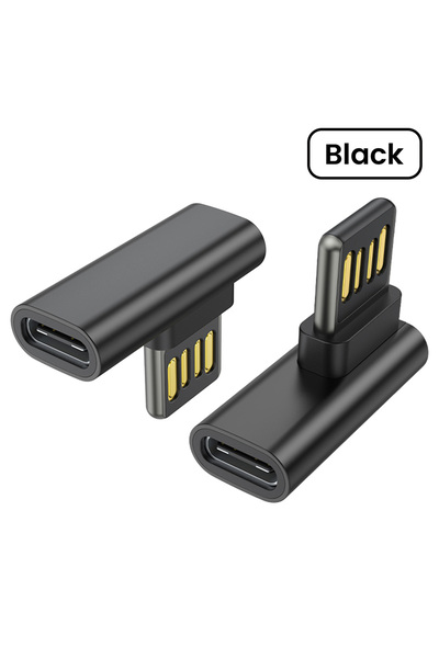 Choice محول USB3.0 إلى Type-C OTG أسود اللون 90 ° محول OTG بزاوية 90 درجة لنق...