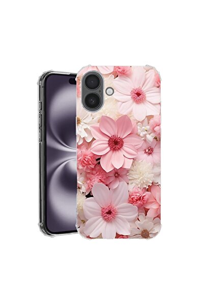 bestcase Husă pentru Apple iPhone 17 cu design Margarete Roz și Albe, Antișoc...