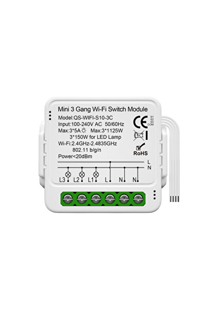 Choice1 QS-WiFi-S10-3C Tuya 16A WiFi 1/2/3/4 Gang Mini Smart Switch Module Sm...