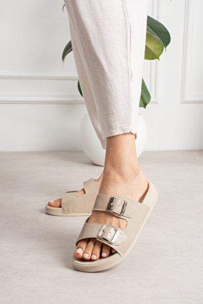 pasyone Beige Women's Daily Comfortable Stylish Slippers