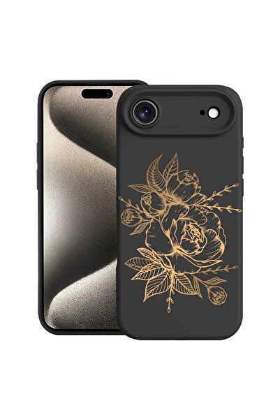 bestcase Husă pentru Apple iPhone 17 Air cu Design Golden Rose, Silicon Premi...