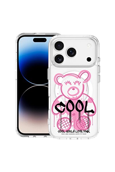 bestcase Husă pentru Apple iPhone 17 Pro Max cu Design Ursuleț de Pluș Roz Co...