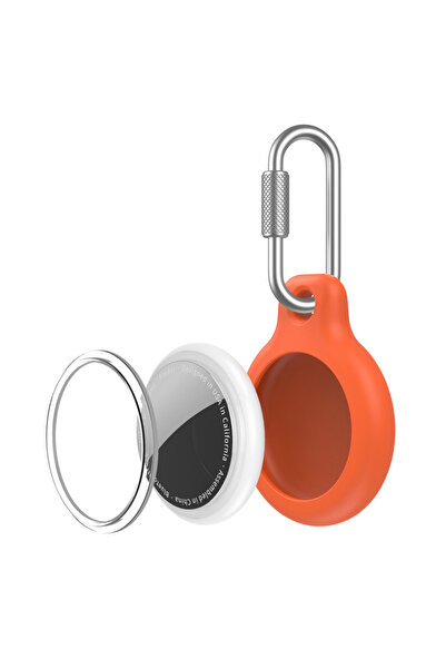 choice2 Orange Eayburst AirTag Holder for Airtags Case Shock Anti-Lost Keycha...