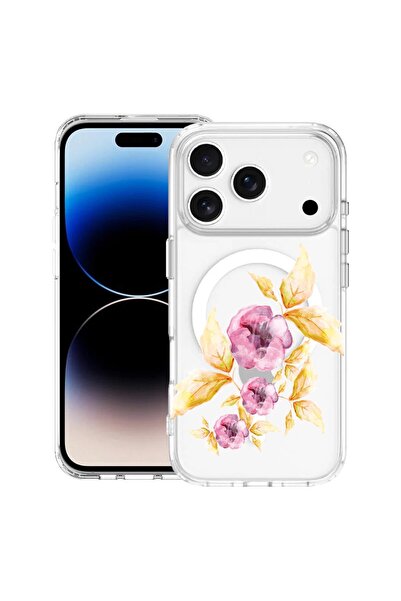bestcase Husă pentru Apple iPhone 17 Pro cu Design Flori Pastel, Mag Anti Sho...