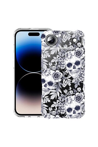 bestcase Husă pentru Apple iPhone 17 Air cu Design Craniu Negru și Alb, Antiș...