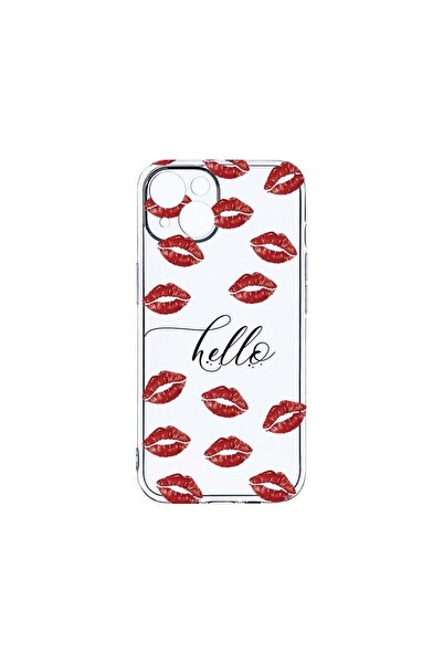 bestcase Husa Clear Silicon 2MM, Compatibilă cu Apple iPhone 14, Hello Kisses...