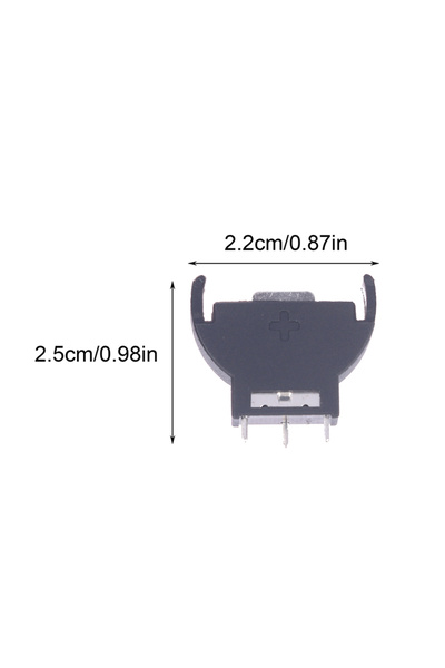 Choice 10Pcs Hot! 10Pcs Black Plastic CR2032 2032 3V Half-Round Cell Coin Ver...