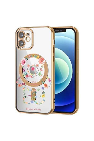 bestcase Husa Luxury MagSafe, Compatibila Apple iPhone 12, Ursulet Teddy flor...