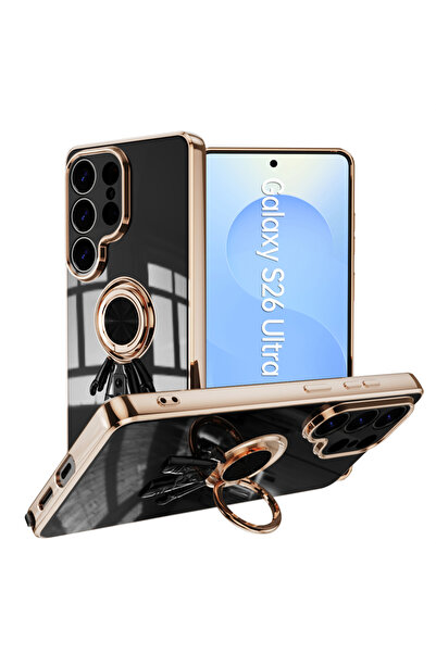 Choice8 غطاء هاتف جالاكسي S26 ألترا أسود مطلي كهربائياً بتصميم رائد فضاء سداس...