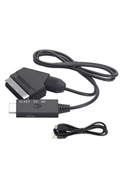 Choice كابل محول فيديو وصوت APWIKOGER أسود بطول 1 متر من SCART إلى HDMI، محول...