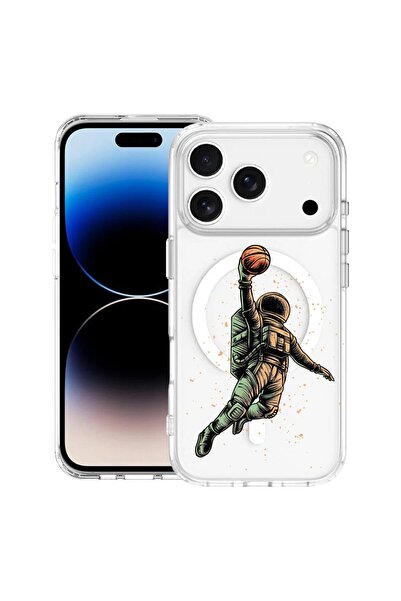 bestcase Θήκη για Apple iPhone 17 Pro Max με σχέδιο αστροναύτη με μπάλα μπάσκ...