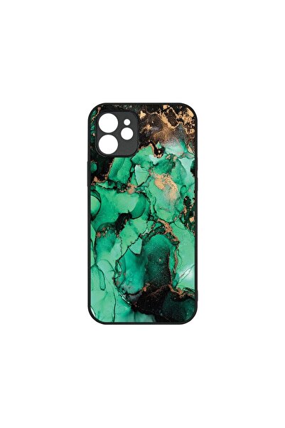 bestcase Husa Slim Glassy, Συμβατό με Apple iPhone 12, Σκούρο Μάρμαρο, Χρώματ...