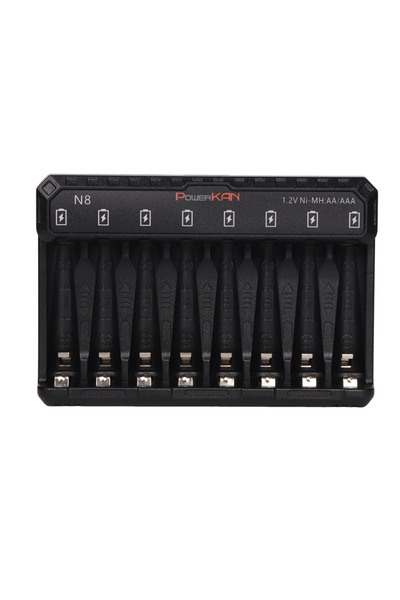 Choice شاحن بطاريات N8 POWERKAN N8 مع شاشة LED لبطاريات AA وAAA القابلة لإعاد...