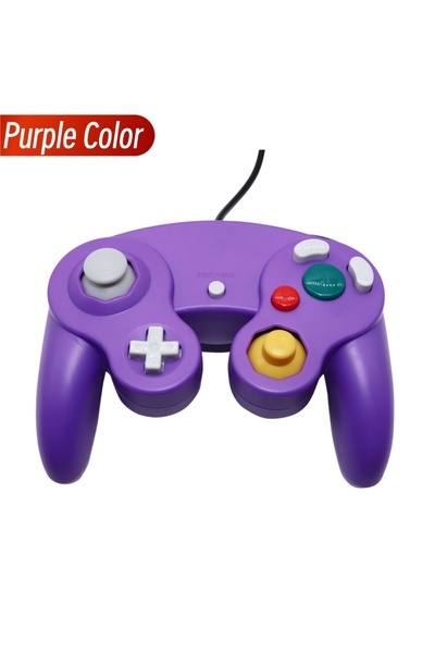 Choice وحدات تحكم سلكية متعددة الألوان باللون الأرجواني لجهاز GameCube، عصا ت...