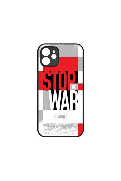 bestcase Husa Slim Glassy, Συμβατό με Apple iPhone 12, Stop War, Χρώματα HD, ...