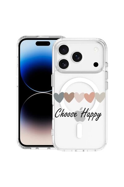 bestcase Husă pentru Apple iPhone 17 Pro Max cu Design Choose Happy, Mag Anti...