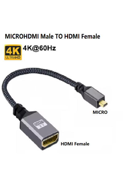 Choice4 straight 0.2m 4K 60Hz Micro HDMI to HDMI-Compatible Male To Female Ex...