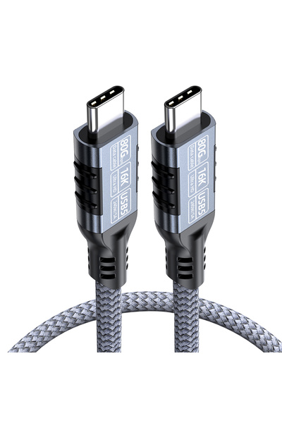 Choice11 كابل USB Type C سريع الشحن PD240W بطول 3 أمتار، رمادي اللون، يدعم نق...