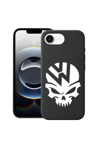 bestcase Калъф за Apple iPhone 16e, Премиум тънък силиконов 1.2ММ, VW Skull, ...