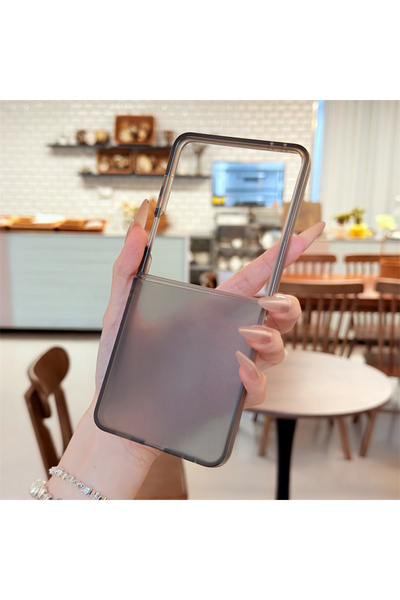 Choice10 Galaxy Z Flip7 Gray Fashion Translucent Matte PC Ultra Thin Case for...