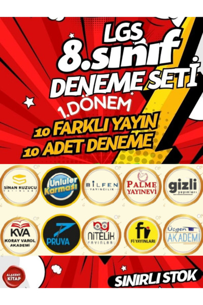 Bilfen Yayıncılık 8. Sınıf LGS 1. Dönem Aylık Sarmal Deneme 10+1 adet