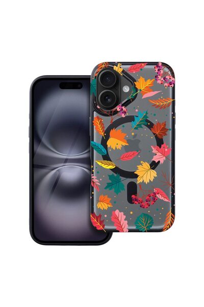 bestcase Θήκη συμβατή με Apple iPhone 16 με φθινοπωρινά χρώματα - Σχέδιο φύλλ...