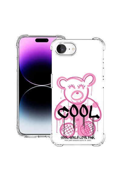 bestcase Θήκη για Apple iPhone 16e, Αντικραδασμική 1.5MM, Αρκουδάκι Cool Ροζ,...