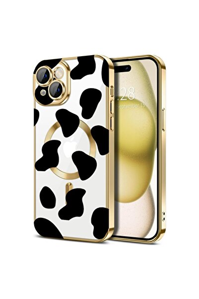 bestcase Husa Luxury MagSafe, Compatibila Apple iPhone 15 Plus, Cow negru ‚Äì...