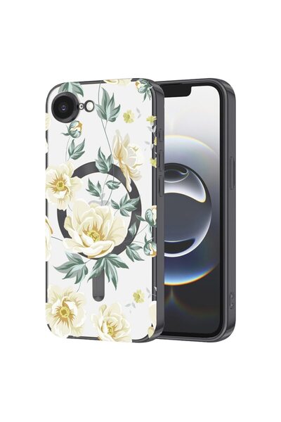 bestcase Πολυτελής Θήκη MagSafe, Συμβατή με Apple iPhone 16e, Φλοράλ Σχέδιο μ...