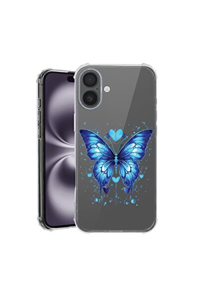 bestcase Θήκη για Apple iPhone 16 Plus, Αντικραδασμική 1.5MM, Μπλε Πεταλούδα,...