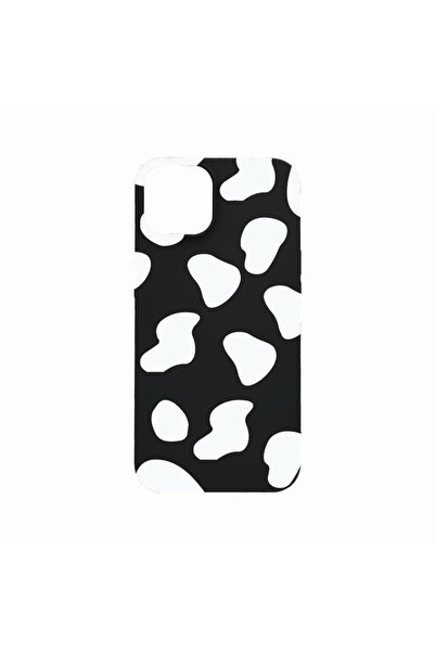 bestcase Husa Silicon, Compatibila cu Apple iPhone 14, Black Cow, rezistenta ...