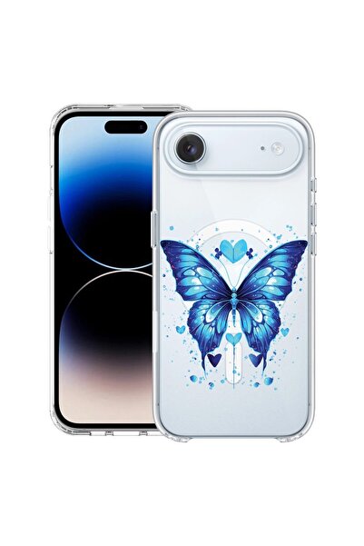 bestcase Husă pentru Apple iPhone 17 Air cu Design Fluture Albastru, Mag Anti...