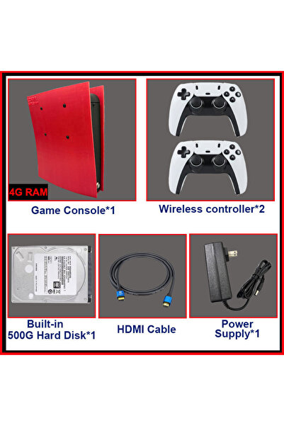 Choice1 وحدة تحكم لاسلكية مع قرص صلب 500 جيجابايت، وحدة ألعاب رجعية BW X2 مع ...