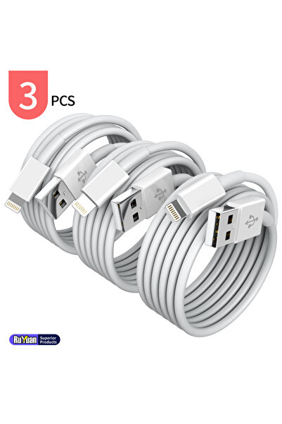 choice2 كابل شحن آيفون معتمد من MFi بطول 1 متر، 3 قطع، كابل بيانات من USB-A إ...