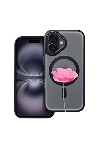 bestcase Husa Compatibila cu Apple iPhone 16 cu Design Rose - Pastel Pink, Sh...