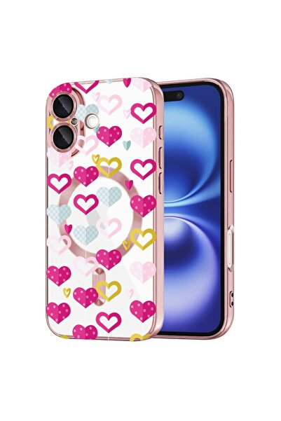 bestcase Husa Luxury MagSafe, Συμβατό με Apple iPhone 16, Όμορφες Καρδιές, Εξ...