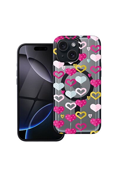 bestcase Θήκη συμβατή με Apple iPhone 14 με σχέδιο με χαριτωμένες καρδιές, Αν...