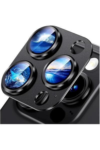 Choice63 For iPhone 15Pro Max black Black Metal Glass Camera Lens Screen Prot...
