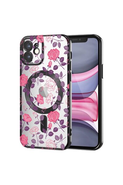 bestcase Πολυτελής Θήκη MagSafe, Συμβατή με Apple iPhone 12, Κομψό Φλοράλ σχέ...